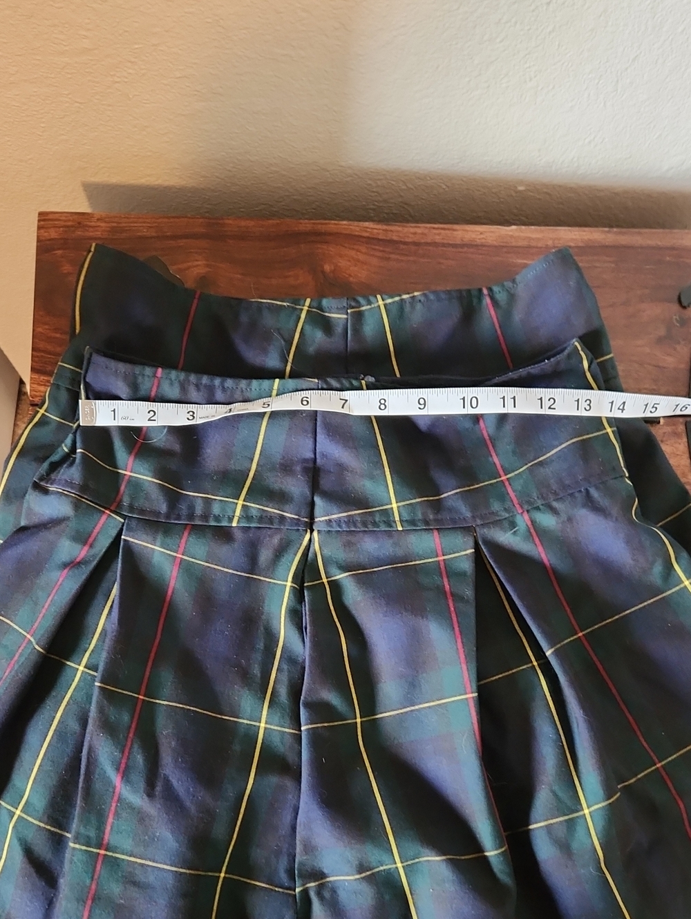 2 Dennis Plaid School ALTERED Uniform Skirts with Yellow Windowpane Lines